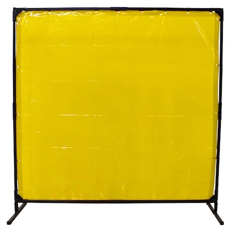 Jackson Safety Welding Curtain and Frame Kit, Vinyl, 6 ft L., 6 ft W., 6 ft H., 13 oz, Gold 37296